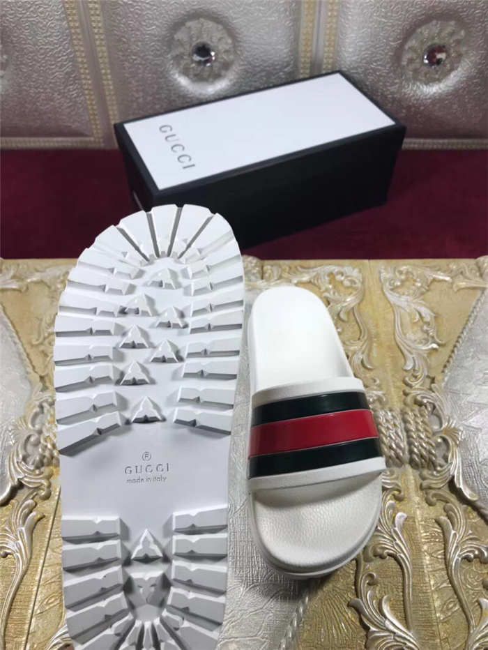 High Quality Gucci Web slide sandal(white) OF_E322768A8F79