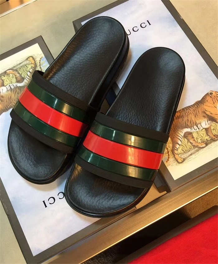 High Quality Gucci Web slide sandal(black) OF_F83D54992F8A