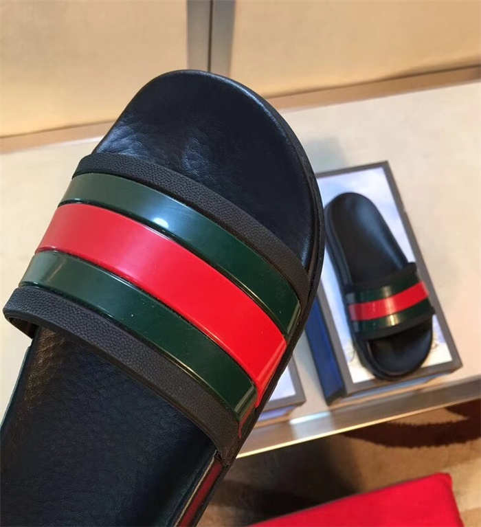 High Quality Gucci Web slide sandal(black) OF_F83D54992F8A