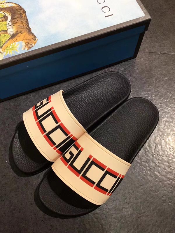 High Quality Gucci Stripe Rubber Slide Sandal OF_E70940141ED3