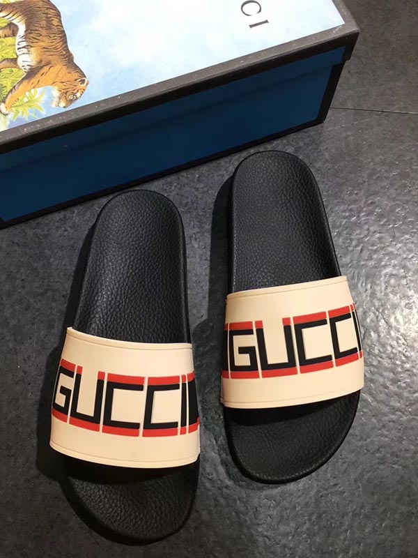 High Quality Gucci Stripe Rubber Slide Sandal OF_E70940141ED3