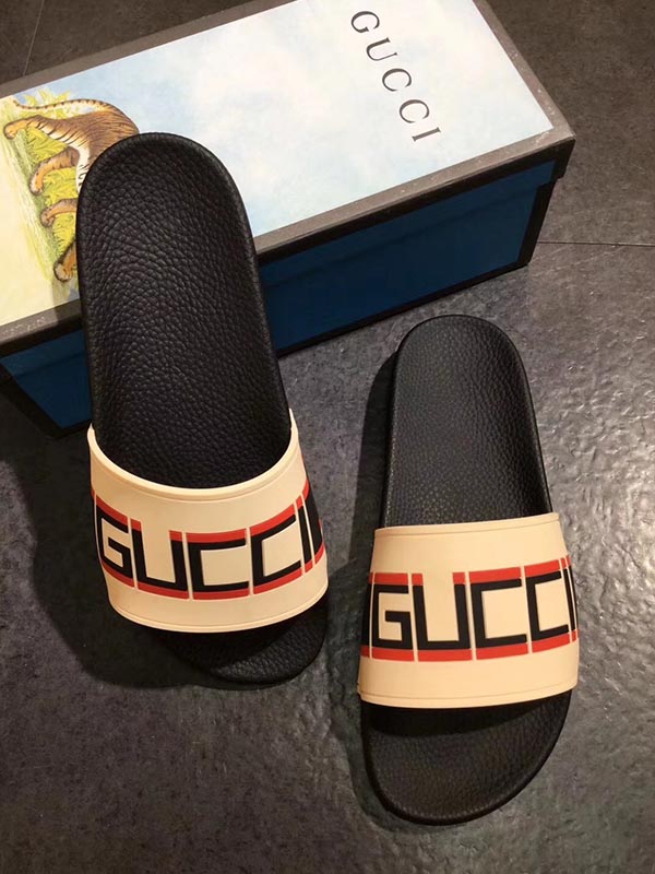 High Quality Gucci Stripe Rubber Slide Sandal OF_E70940141ED3