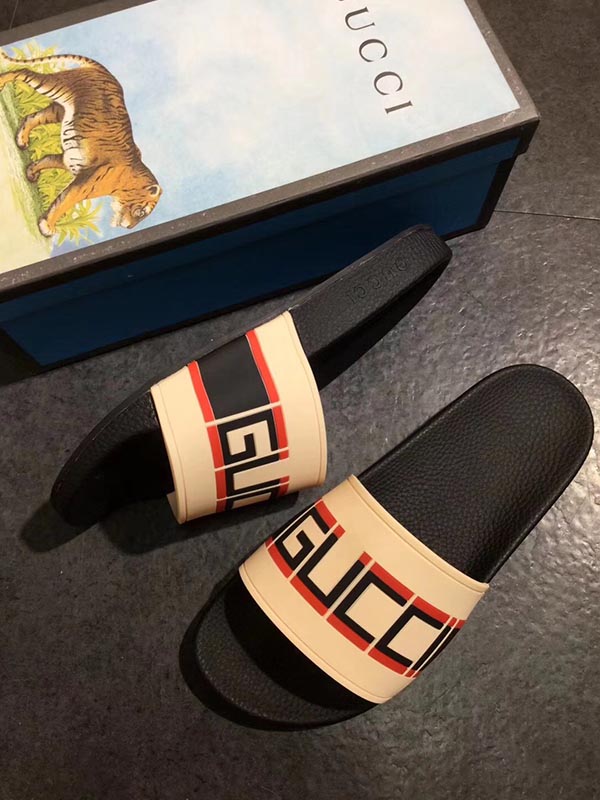 High Quality Gucci Stripe Rubber Slide Sandal OF_E70940141ED3
