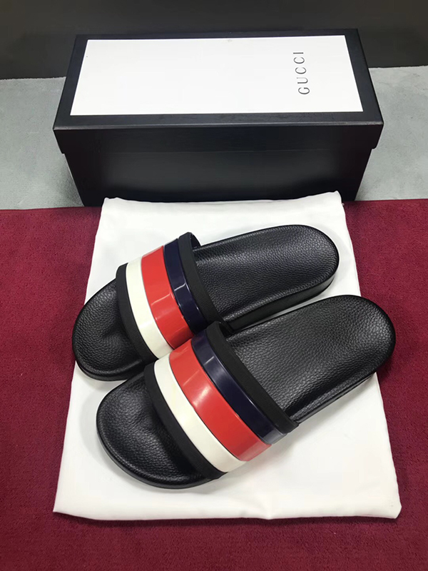 High Quality Gucci Strap Rubber Slide Sandal with Sylvie Web OF_4DD888345DC1