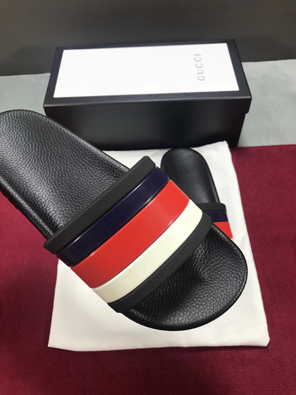 High Quality Gucci Strap Rubber Slide Sandal with Sylvie Web OF_4DD888345DC1