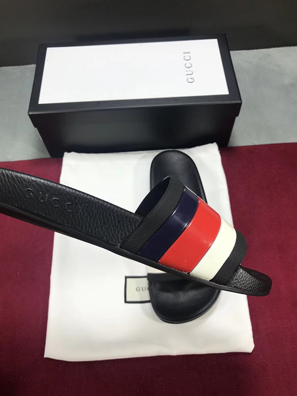 High Quality Gucci Strap Rubber Slide Sandal with Sylvie Web OF_4DD888345DC1