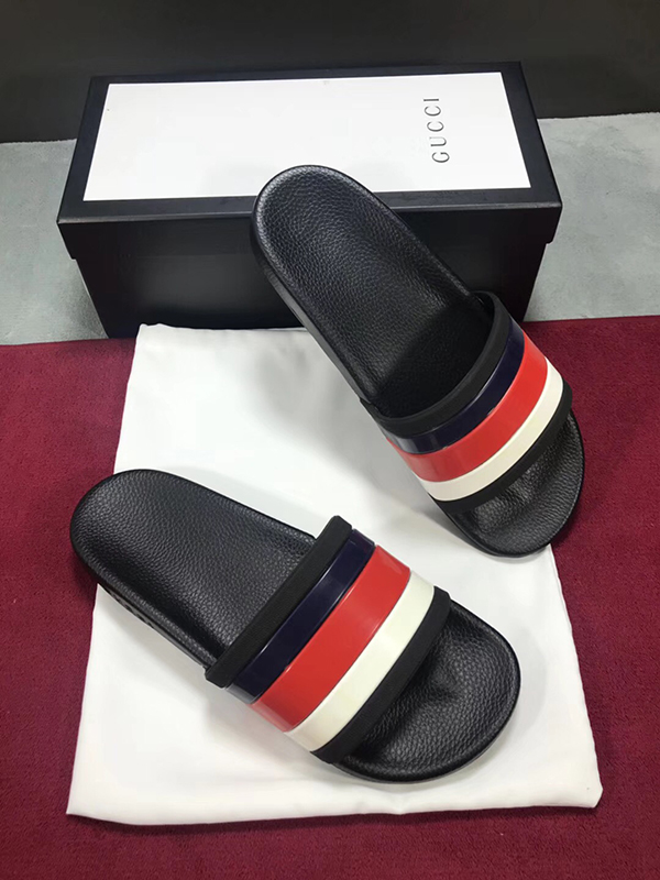 High Quality Gucci Strap Rubber Slide Sandal with Sylvie Web OF_4DD888345DC1