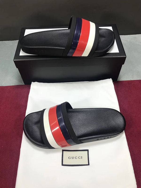 High Quality Gucci Strap Rubber Slide Sandal with Sylvie Web OF_4DD888345DC1