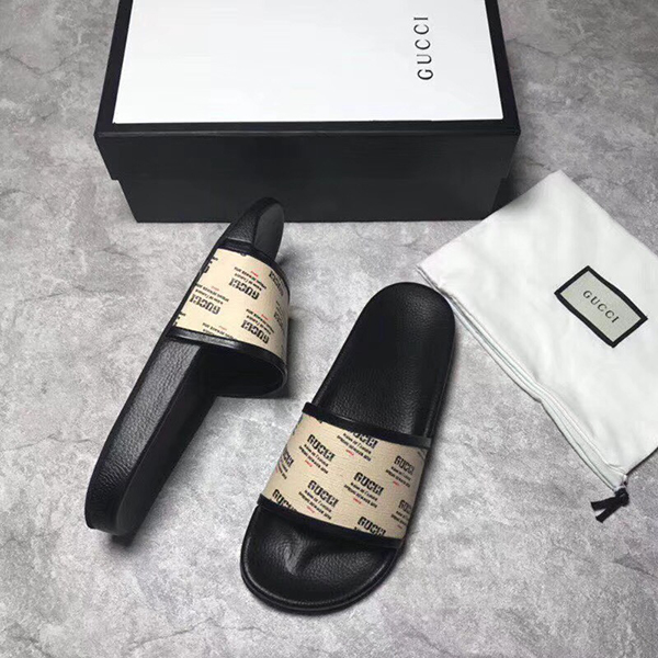 High Quality Gucci Pursuit Invite-Print Slide Sandal OF_DDD5AD0FD1AF