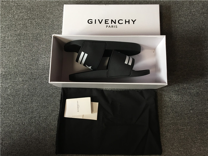 High Quality Givenchy Star & Stripe Rubber Slide Sandals In Black SN_0C8F6303C2A7