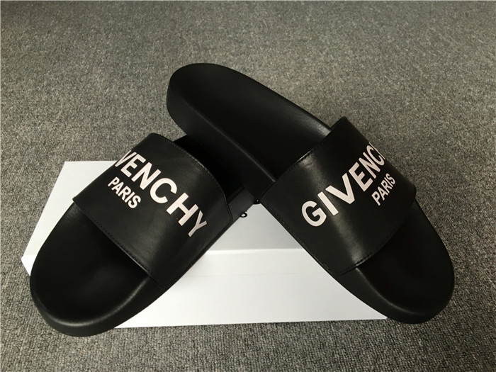 High Quality Givenchy Logo Polyurethane Slide Sandals In Black SN_741C63028BCD