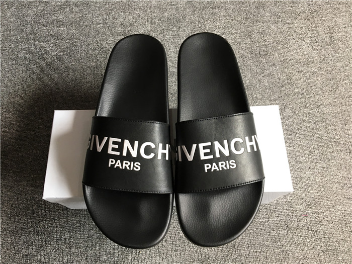 High Quality Givenchy Logo Polyurethane Slide Sandals In Black SN_741C63028BCD