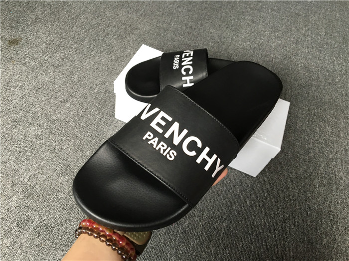 High Quality Givenchy Logo Polyurethane Slide Sandals In Black SN_741C63028BCD