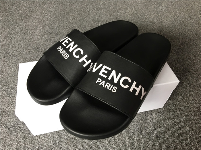 High Quality Givenchy Logo Polyurethane Slide Sandals In Black SN_741C63028BCD