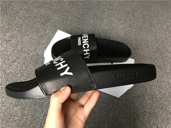 High Quality Givenchy Logo Polyurethane Slide Sandals In Black SN_741C63028BCD