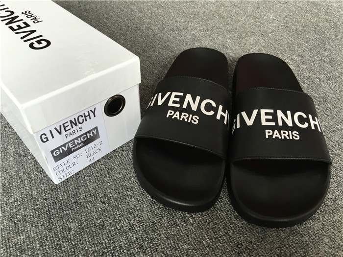 High Quality Givenchy Logo Polyurethane Slide Sandals In Black SN_741C63028BCD