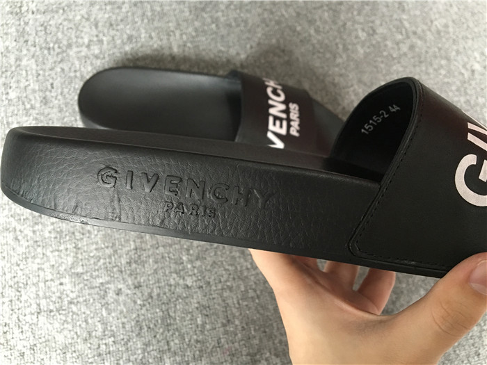 High Quality Givenchy Logo Polyurethane Slide Sandals In Black SN_741C63028BCD