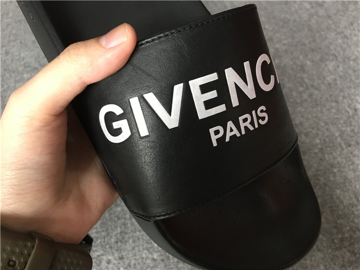 High Quality Givenchy Logo Polyurethane Slide Sandals In Black SN_741C63028BCD