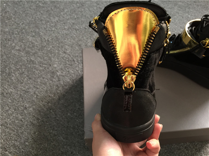 High Quality Giuseppe Zanotti Velvet And Leather High Top Sneaker