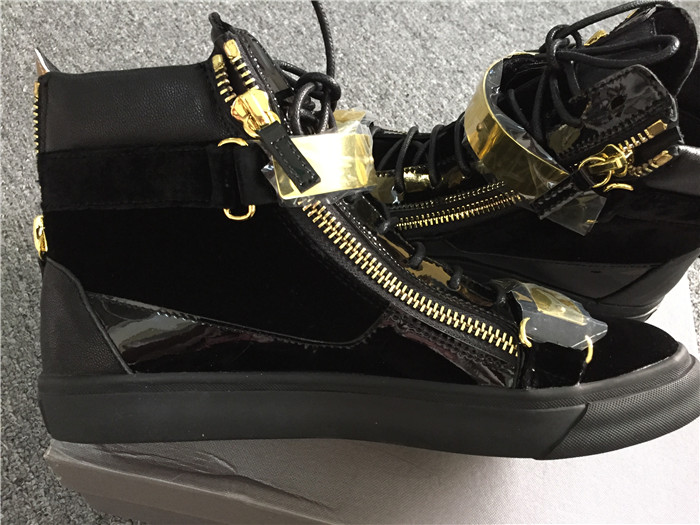 High Quality Giuseppe Zanotti Velvet And Leather High Top Sneaker