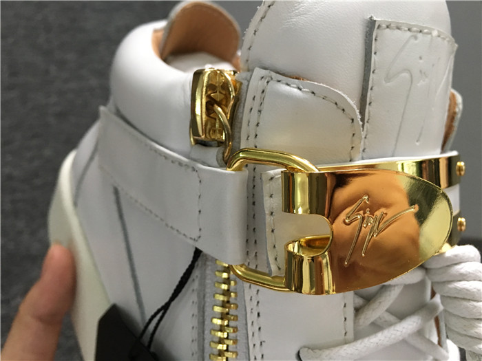 High Quality Giuseppe Zanotti Owen high-top sneakers in white and gold details