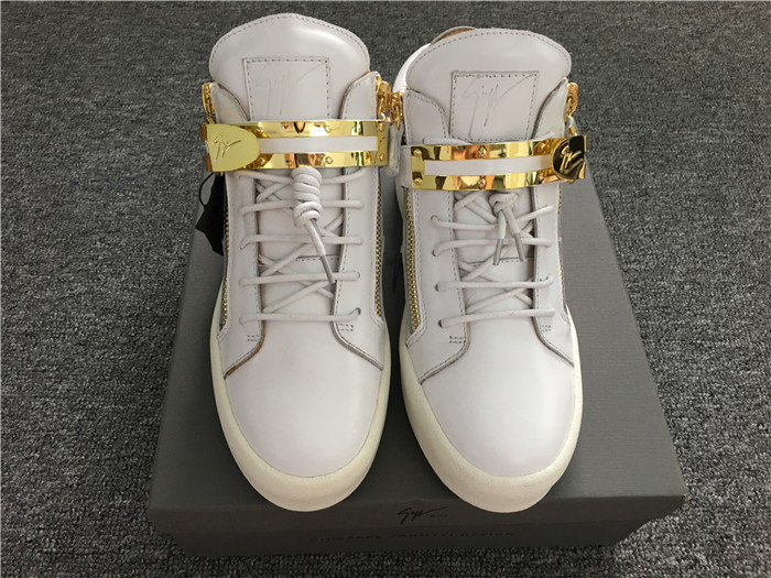 High Quality Giuseppe Zanotti Owen high-top sneakers in white and gold details