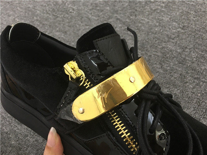 High Quality Giuseppe Zanotti Men Velvet Patent Leather Low Top Sneaker
