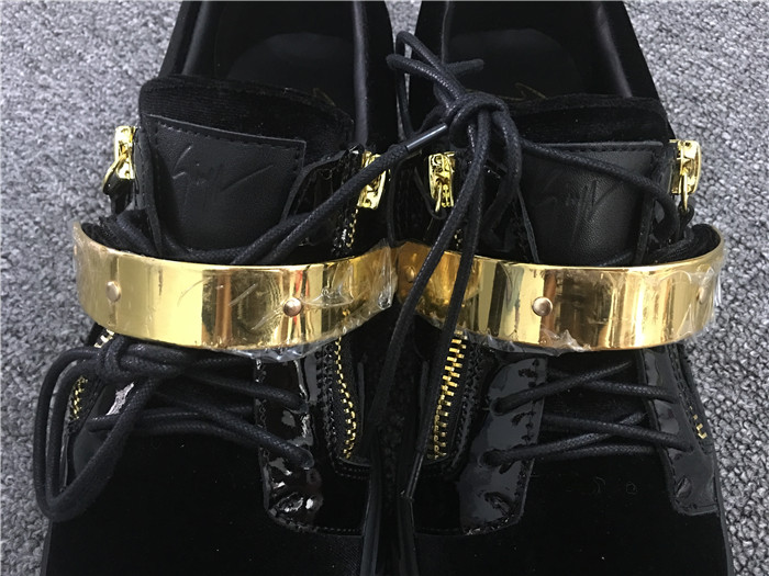 High Quality Giuseppe Zanotti Men Velvet Patent Leather Low Top Sneaker