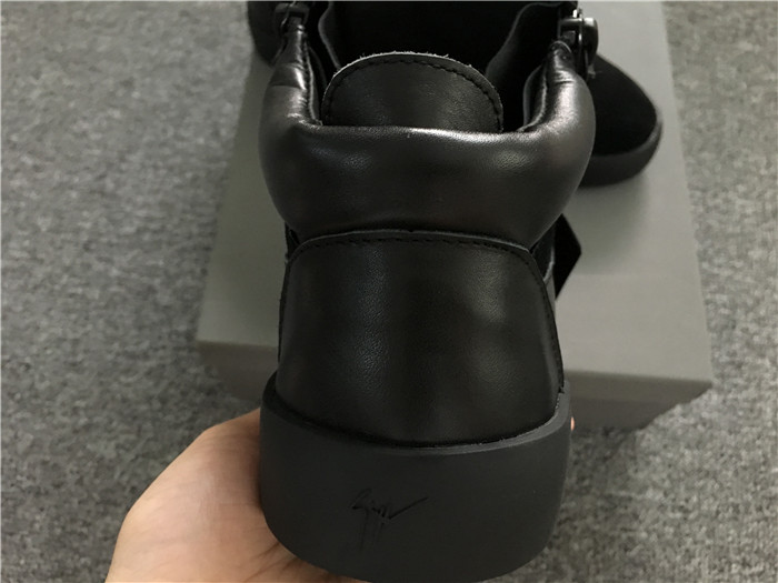 High Quality Giuseppe Zanotti Leather Suede High Top Black Sneakers