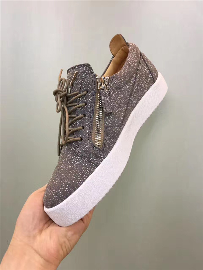 High Quality Giuseppe Zanotti grey glitter and white sole low-top sneakers