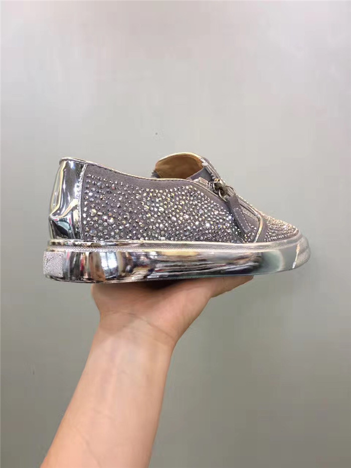 High Quality Giuseppe Zanotti Embellished Low-Rise Suede Sneakers Sliver