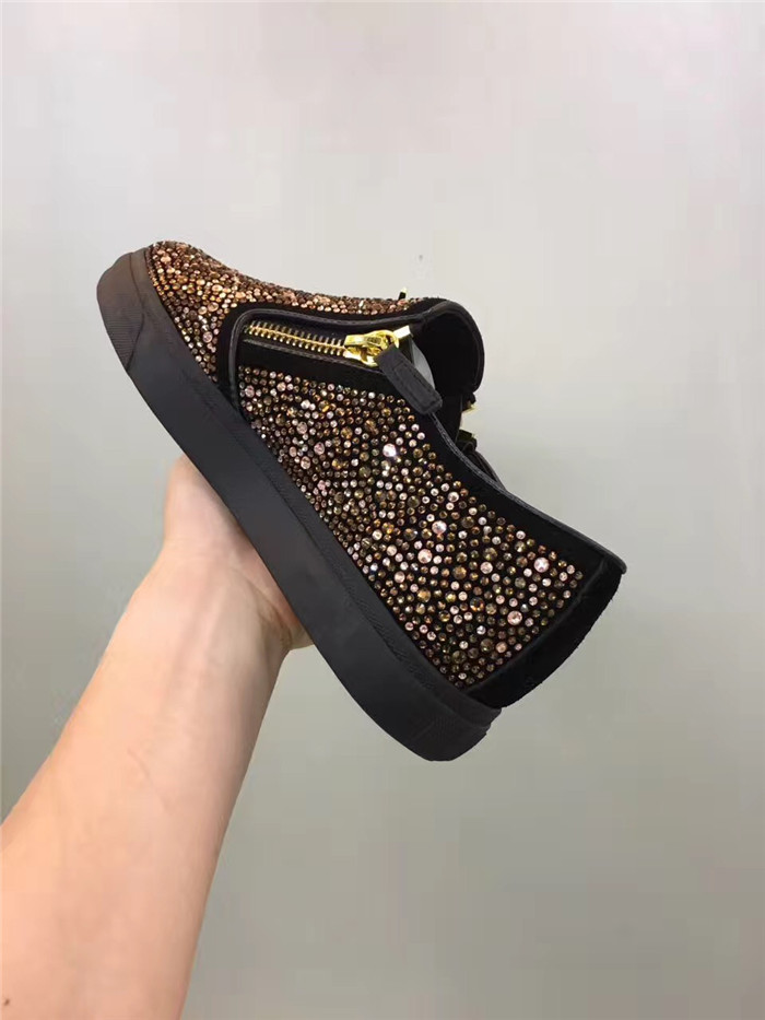 High Quality Giuseppe Zanotti Embellished Low-Rise Suede Sneakers Black