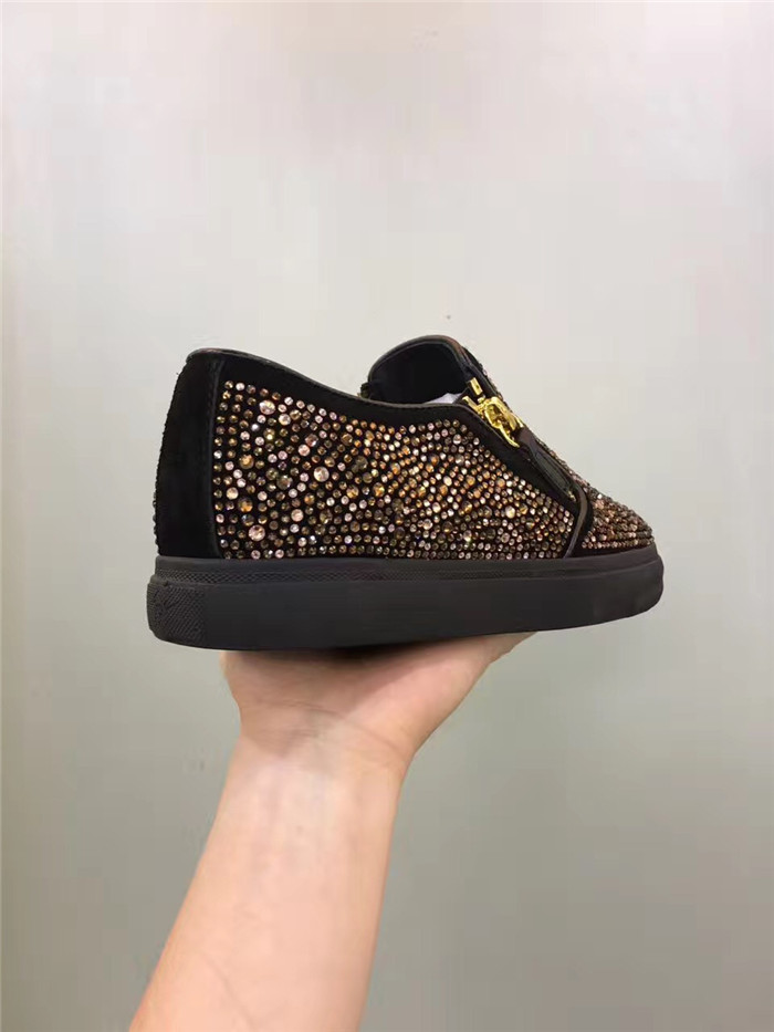 High Quality Giuseppe Zanotti Embellished Low-Rise Suede Sneakers Black