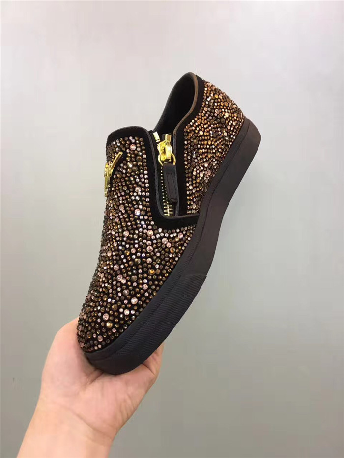 High Quality Giuseppe Zanotti Embellished Low-Rise Suede Sneakers Black