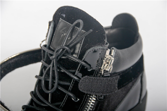 High Quality Giuseppe Zanotti Darryl Black Velvet Mid-Top Sneaker With Crystals