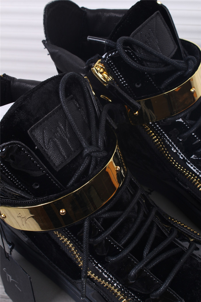 High Quality Giuseppe Zanotti Coby black and gold detail high-top sneakers