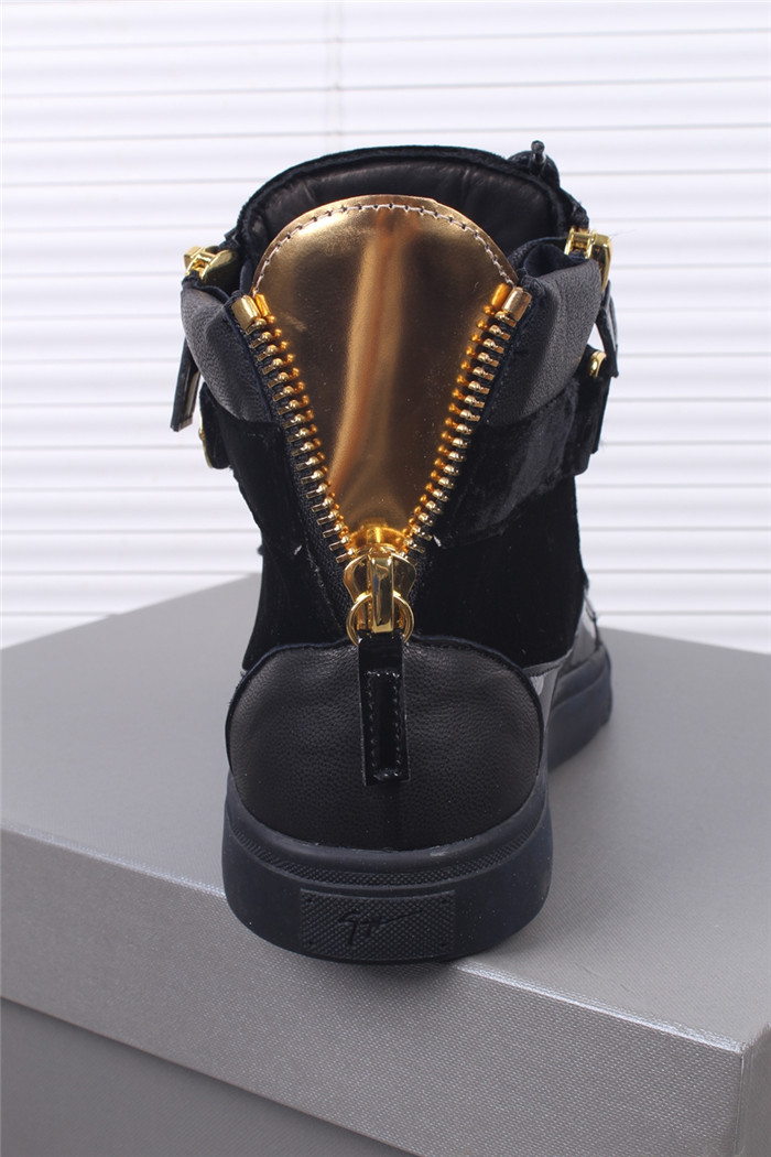 High Quality Giuseppe Zanotti Coby black and gold detail high-top sneakers