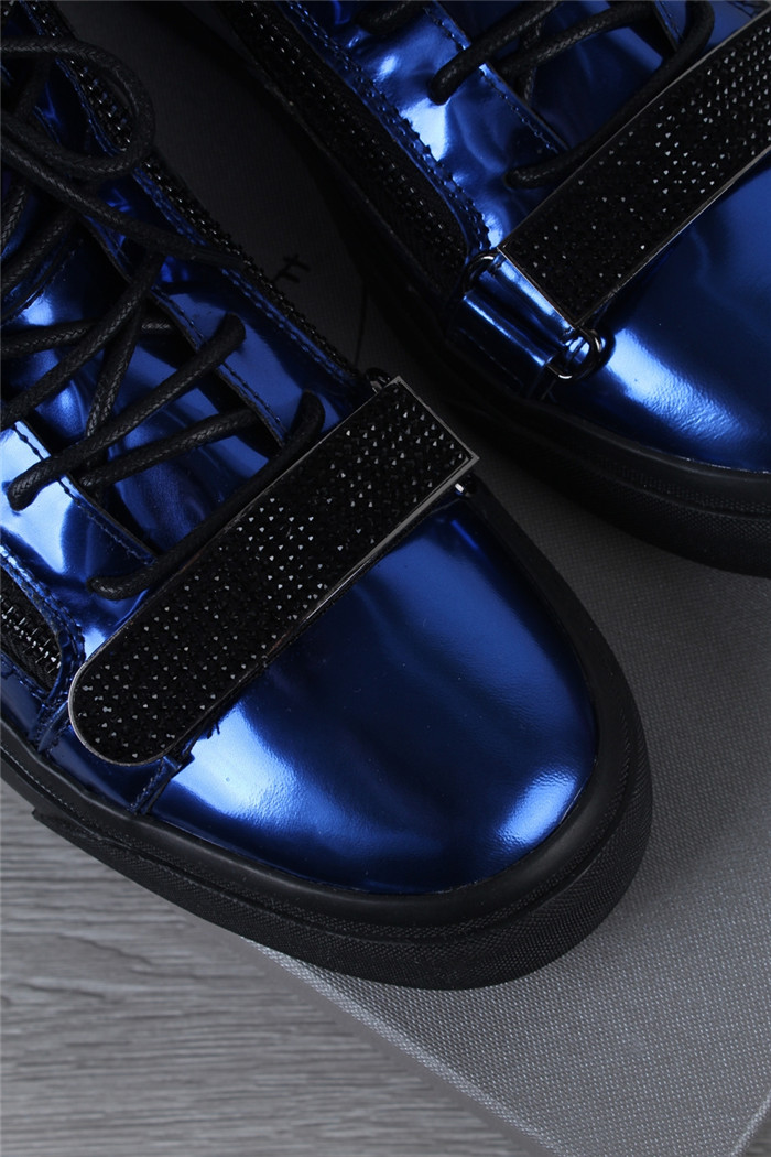 High Quality Giuseppe Zanotti blue and black detail high-top sneakers