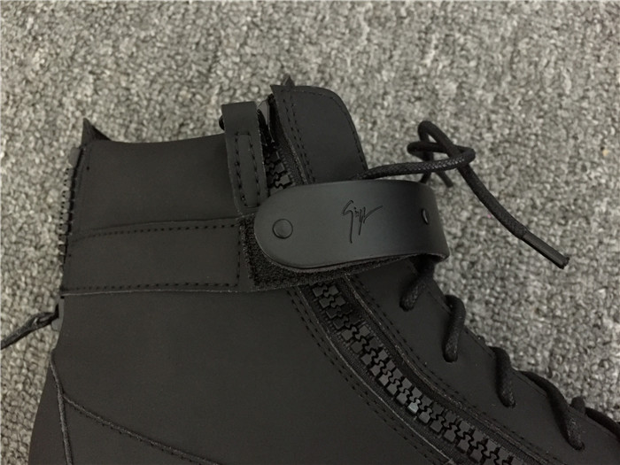 High Quality Giuseppe Zanotti Black Matte Leather Birel London Men Sneakers