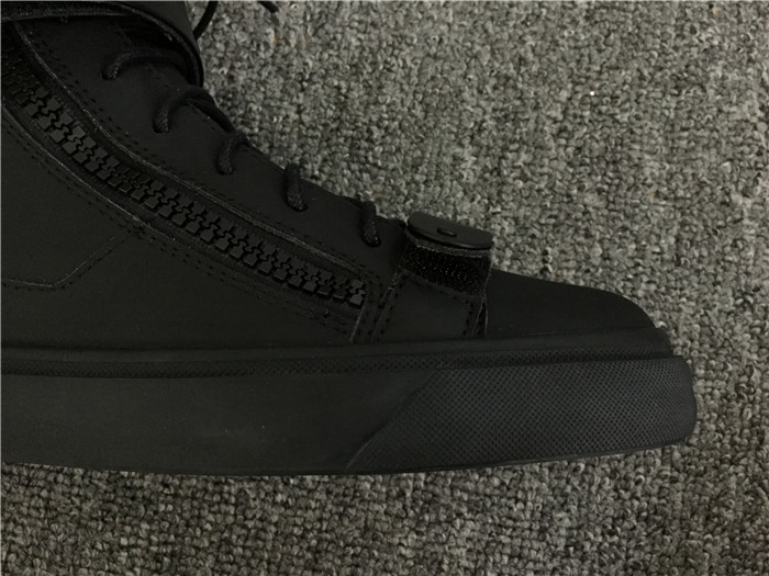 High Quality Giuseppe Zanotti Black Matte Leather Birel London Men Sneakers