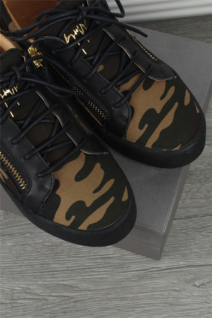 High Quality Giuseppe Zanotti black camouflage double zip Kriss sneakers