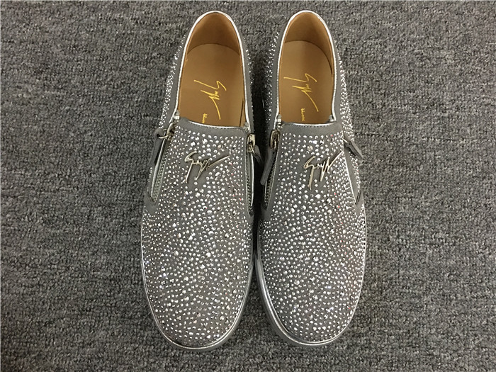 High Quality Giuseppe Zanotti Adam Embellished Slip On Sneakers Metallic