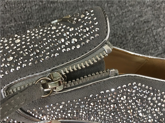 High Quality Giuseppe Zanotti Adam Embellished Slip On Sneakers Metallic