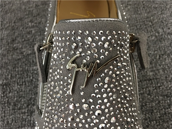 High Quality Giuseppe Zanotti Adam Embellished Slip On Sneakers Metallic