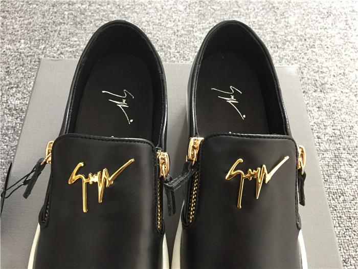 High Quality Giuseppe Zanotti Adam black laceless double zipper low-top sneakers