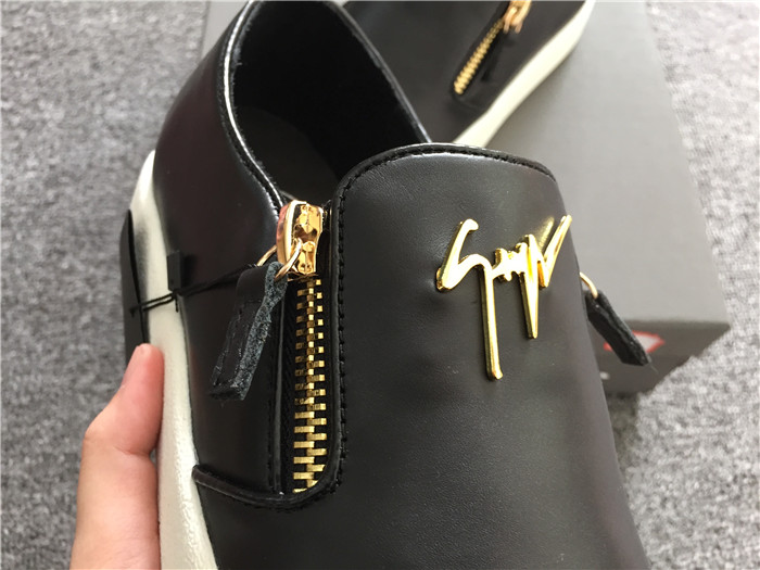 High Quality Giuseppe Zanotti Adam black laceless double zipper low-top sneakers