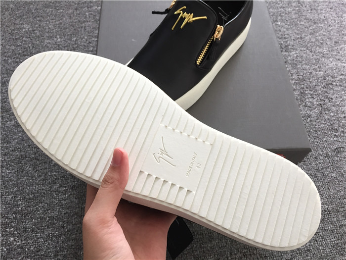 High Quality Giuseppe Zanotti Adam black laceless double zipper low-top sneakers