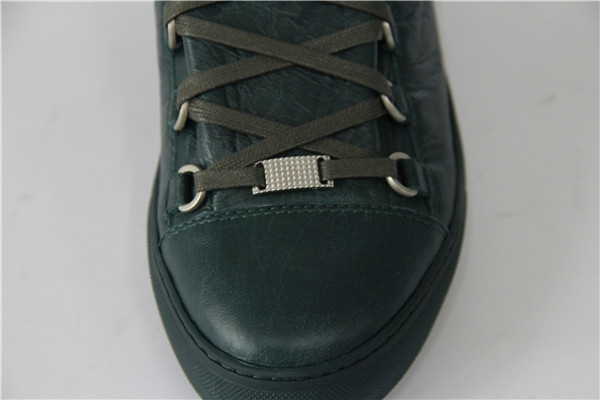 High Quality Dark Green  Now  2016 New Balenciaga Arena High Top Creased Leather Sneakers