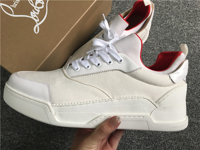 High Quality Christian Louboutin White Aurelien Flat Sneakers