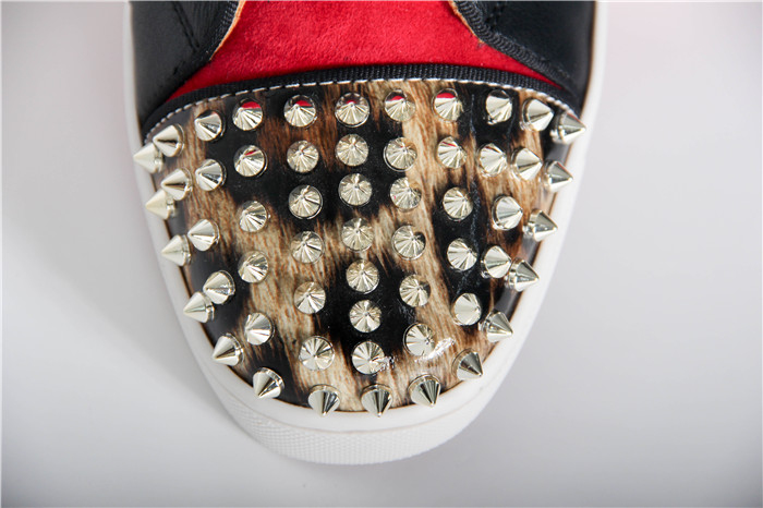 High Quality Christian Louboutin Sliver Louis Spikes Mens Flat Sneaker
